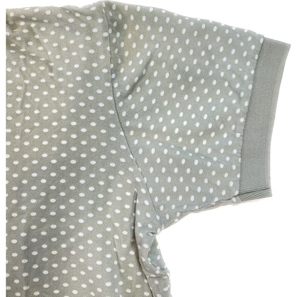 IZOD | Women's Vintage 90s Sage Polka Dot w/ Embroidery Golf Polo | Medium - Picture 4 of 6